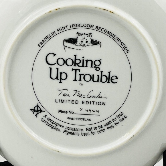 Cooking Up Trouble Countryside Cats Collector Plate Franklin Mint Turi MacCombie - Picture 3 of 4
